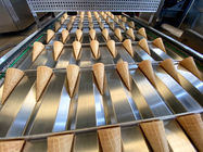 Свернутая производственная линия 14m конуса мороженого вафли длиной поручая 101 печь плиту