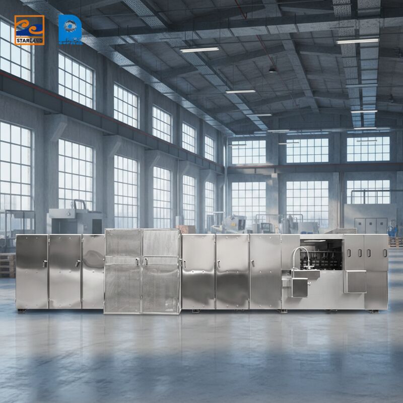 Газовая линия по производству вафель-монака из нержавеющей стали с видеотехнической поддержкой для стабильного производства