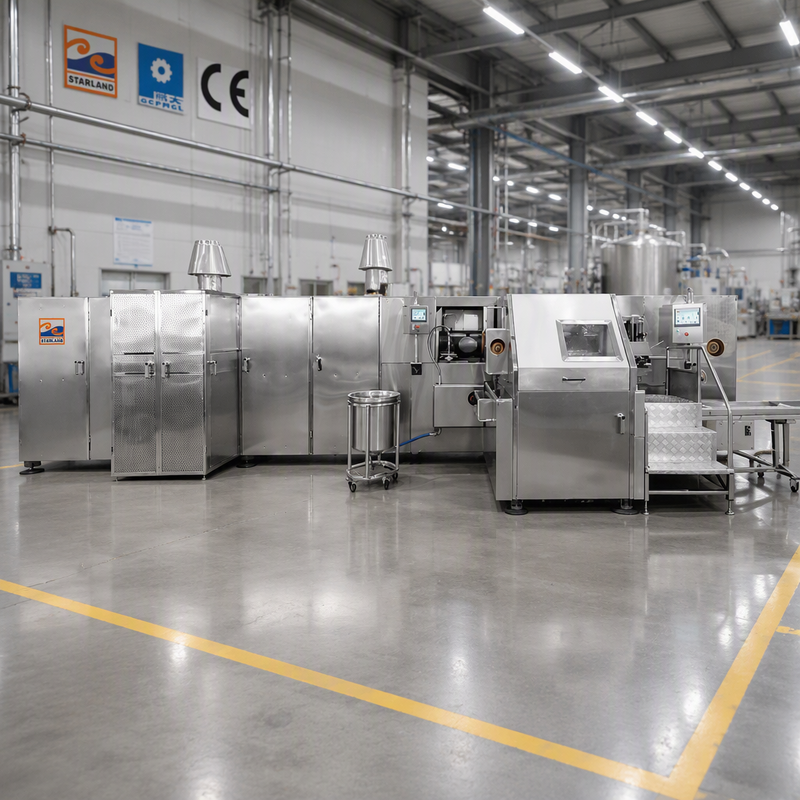 Video Technical Support Barquillo Cone Production Line Gas Heating Method Continuous Operation Suitable For Industrial